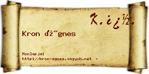 Kron Ágnes névjegykártya